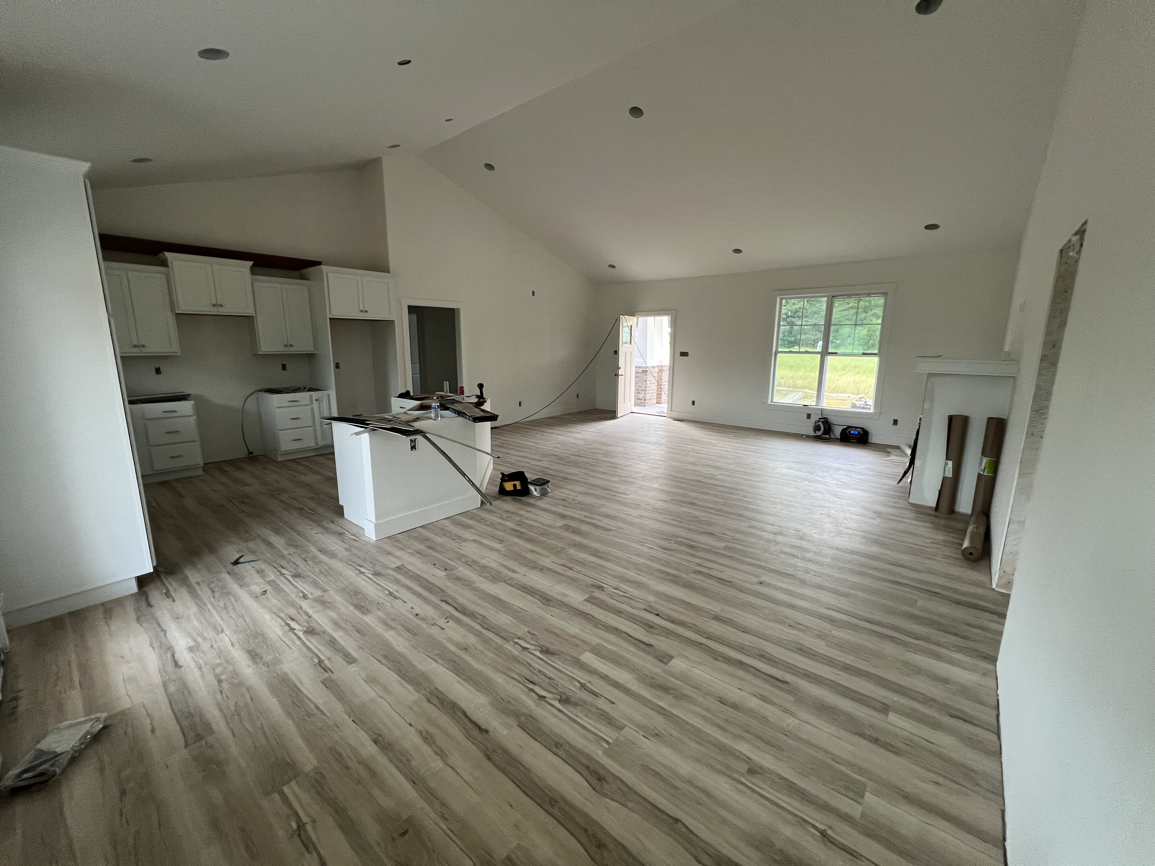 Completed wood-look LVP flooring throughout a CL Carpet LLC residential project